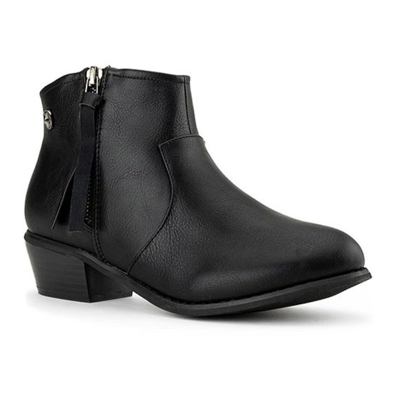 NIB Room of Fashion Black Vegan Side Zip Bootie, Size 7.5M - Picture 1 of 4